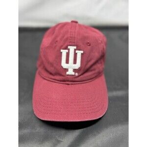 Indiana University Hoosiers Basketball Hat Red Curved Bull Adjustable OS